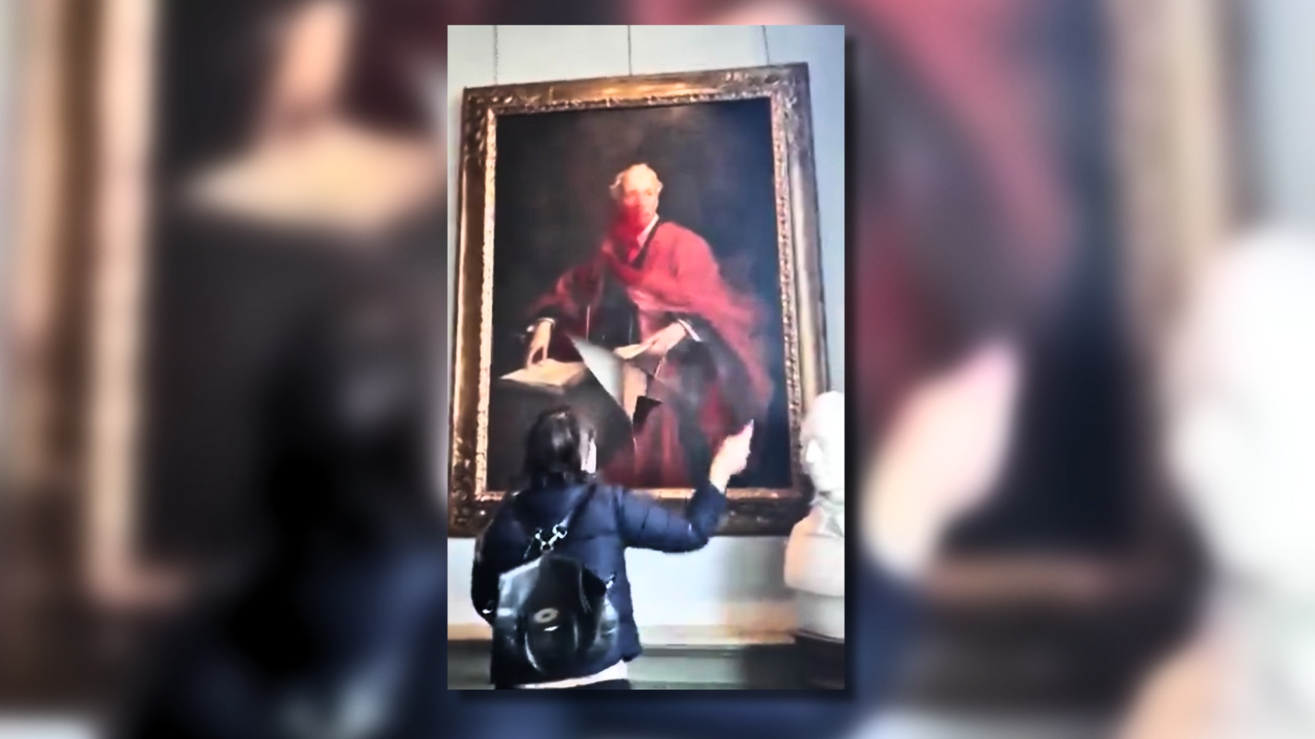 they cut and destroy a painting in Cambridge