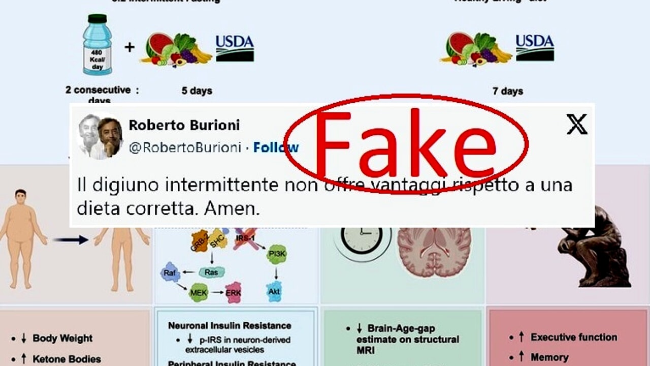 There is no study that demonstrates the uselessness of intermittent fasting (as Burioni says)
