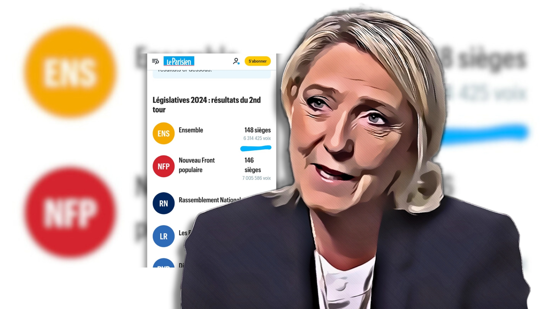 How many more millions of votes did Le Pen get?