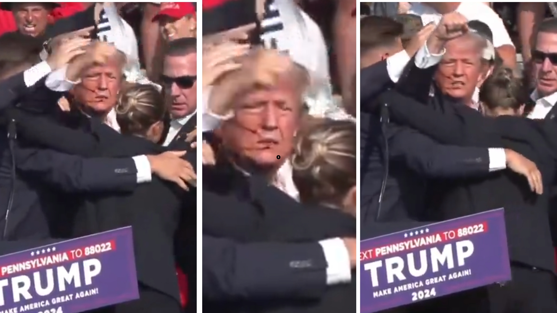 videos of the attack on Trump