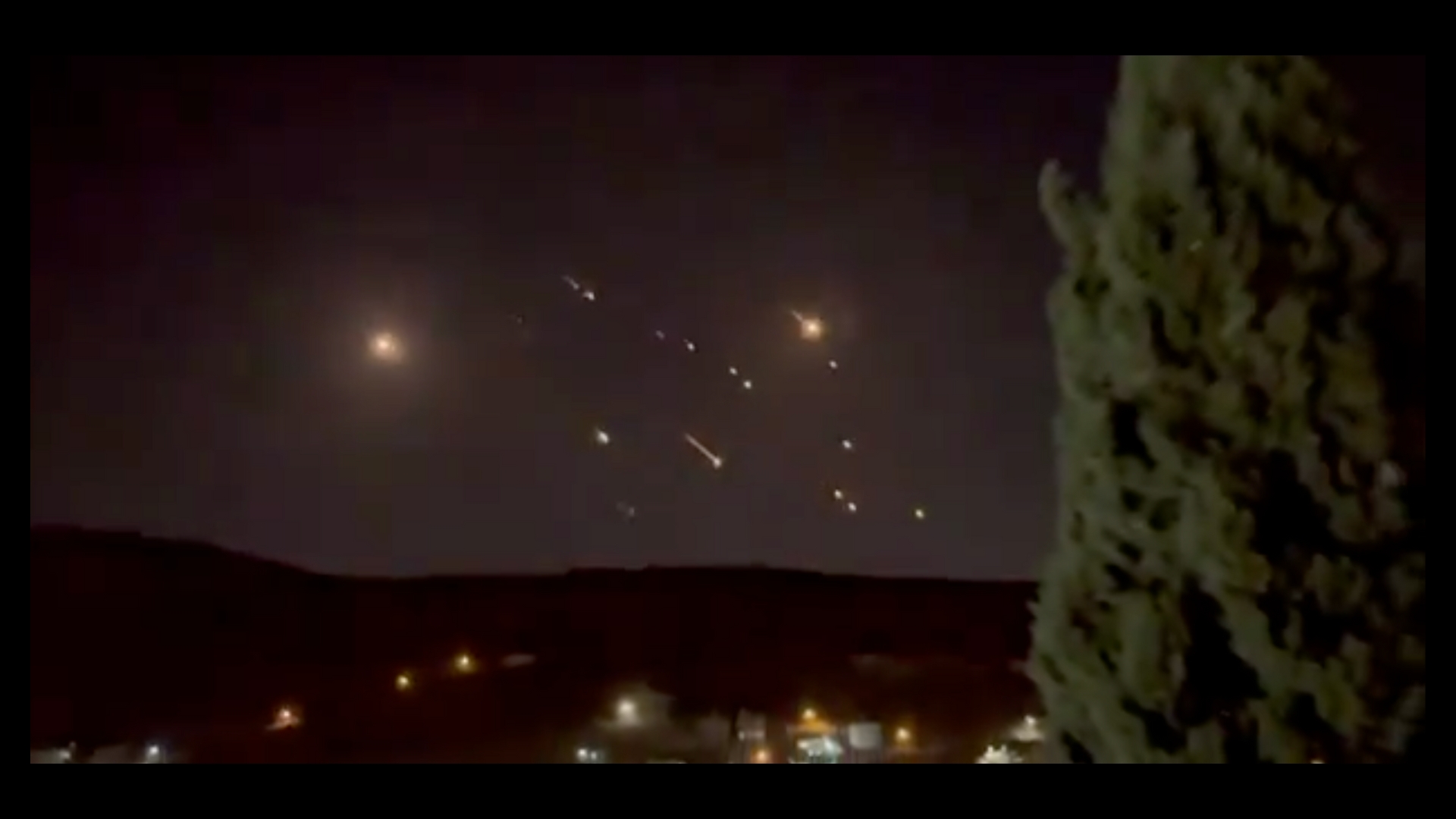 rain of missiles on Tel Aviv