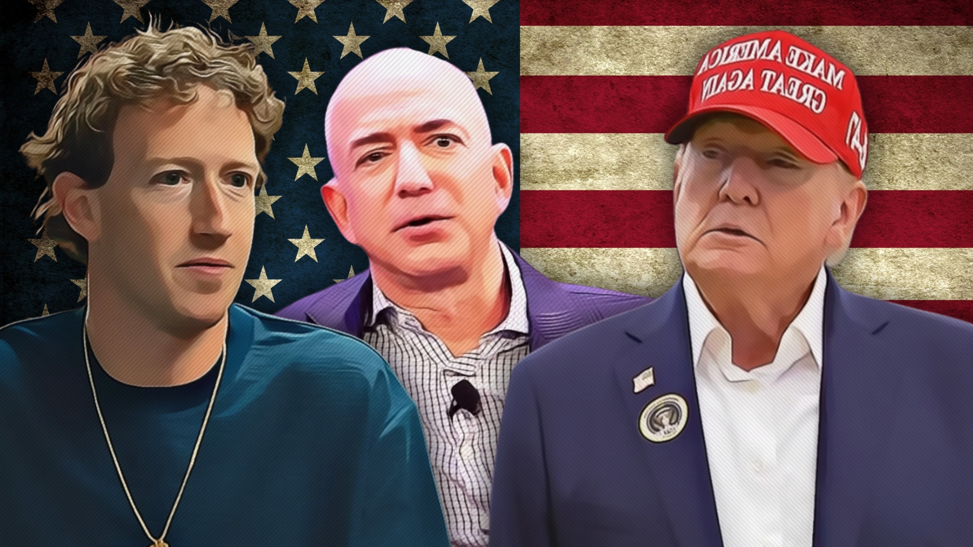 Amazon and Facebook brought to their knees by Trump