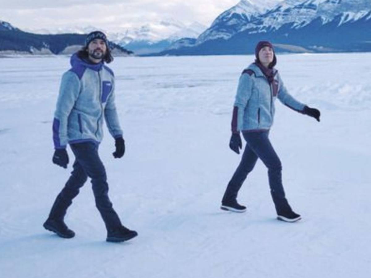 The boots, the clothing, the smartwatch. So the mountain becomes tech
