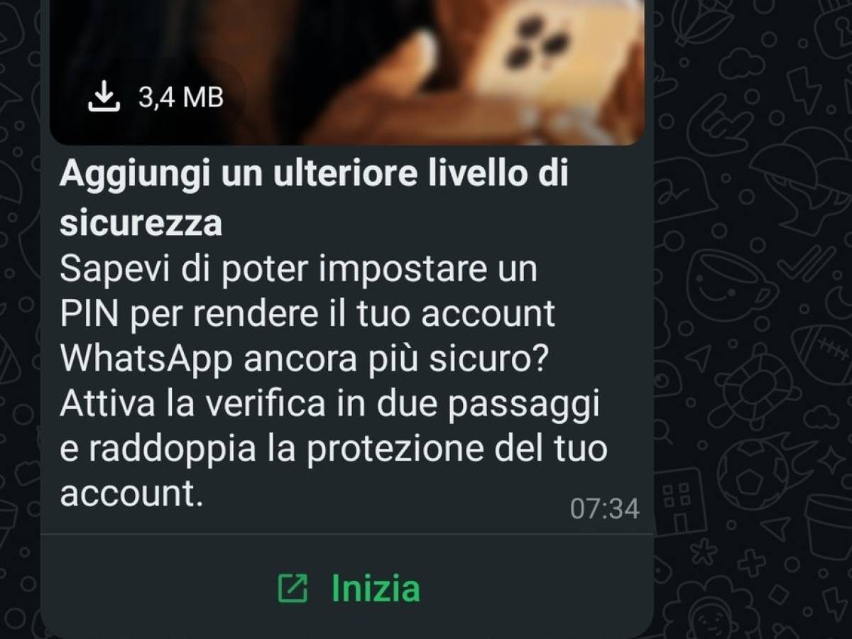 "Set the six -digit pin". What does this message say about WhatsApp