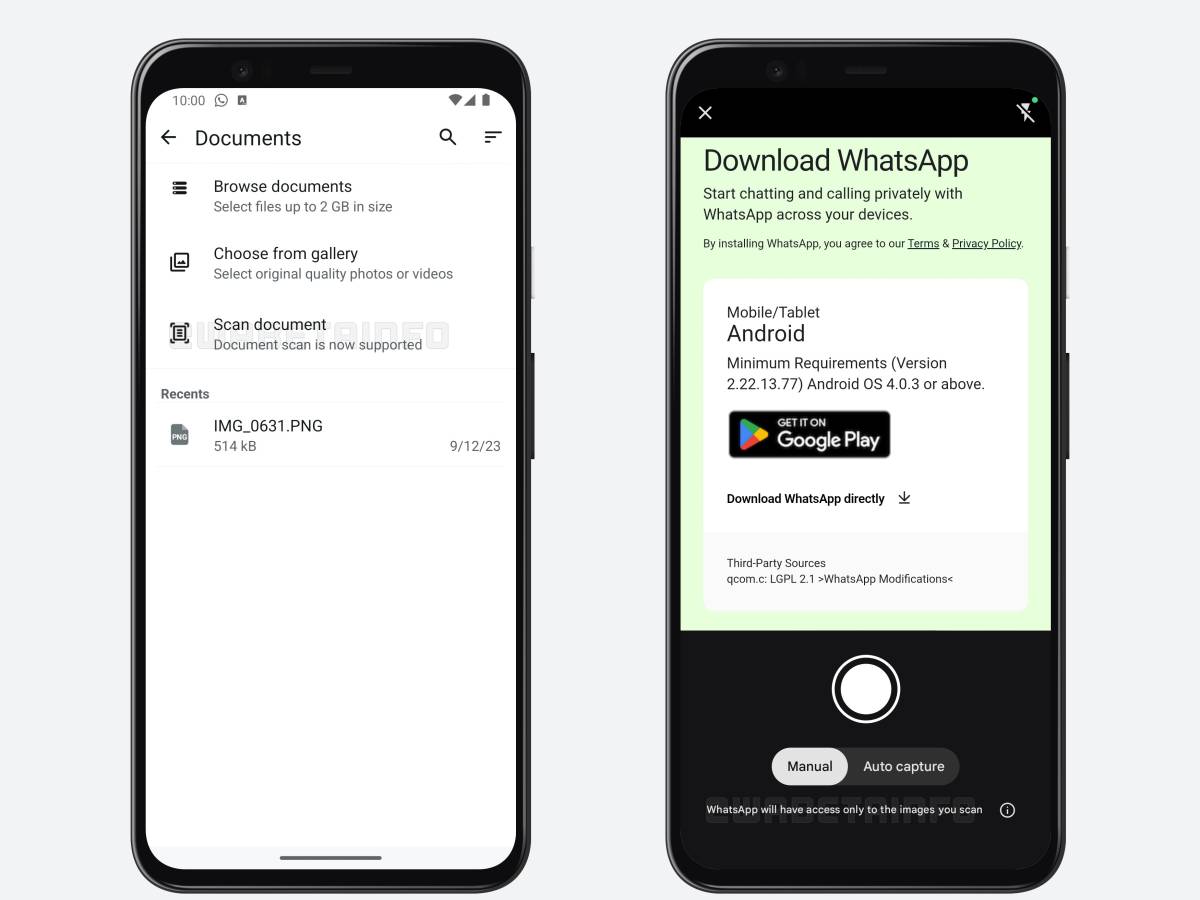 Document scan: what changes on WhatsApp