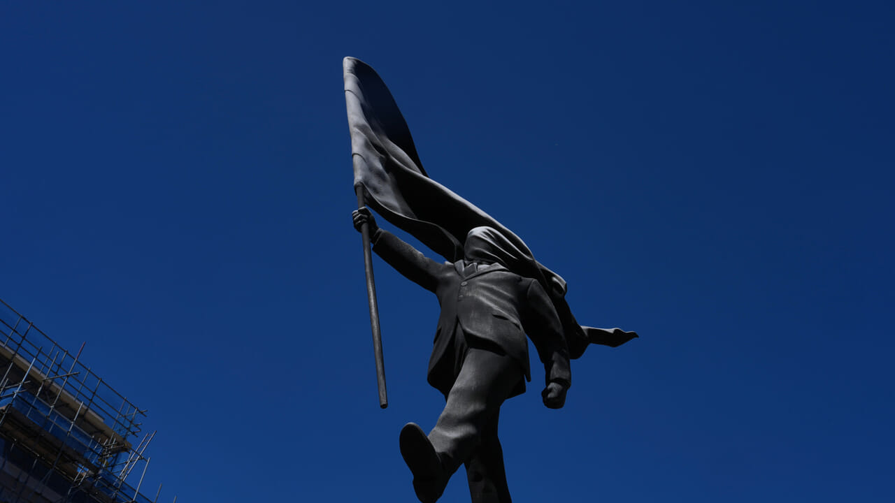 The mysterious statue signed "Banksy" appeared in the heart of London