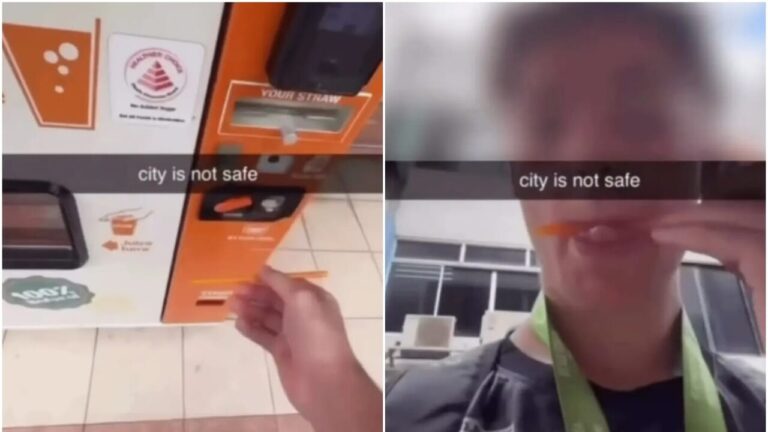 The boy who risks prison for licking the straw of a vending machine