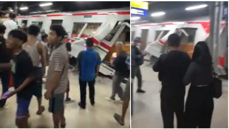 Train overwhelms another convoy at the station, there is a massacre in Jakarta: dozens take photos with the wreckage