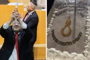Ben Gvir and the birthday cake with the noose to celebrate the death penalty for Palestinian terrorists: “Dreams come true”
