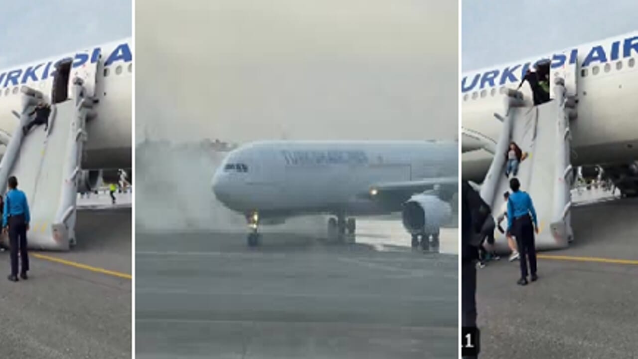 Plane with 277 passengers catches fire during landing: everyone goes down the emergency slides