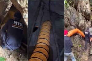 Seven people stuck in a flooded cave for a week: they were looking for gold
