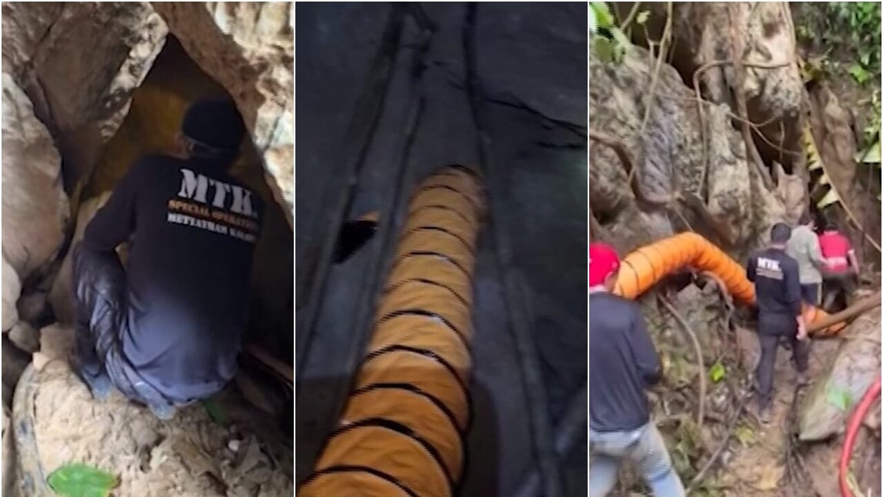 Seven people stuck in a flooded cave for a week: they were looking for gold