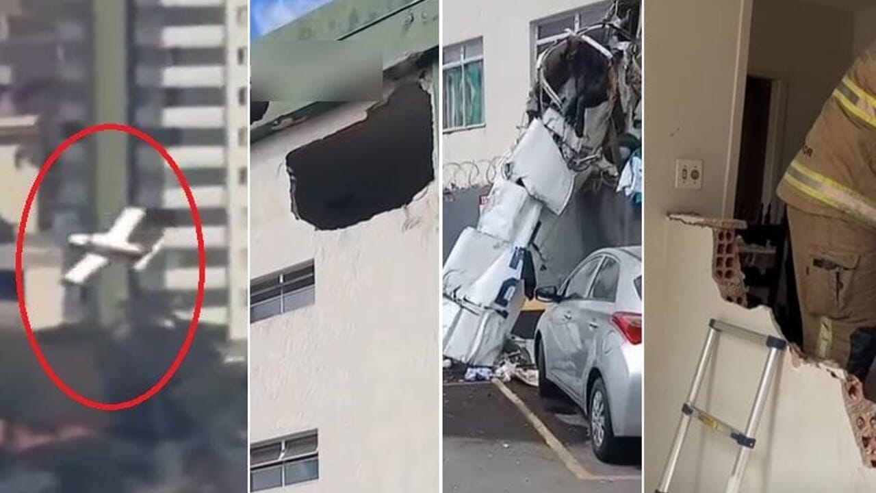 Tourist plane crashes into a building in Brazil with five people on board. The video of the accident