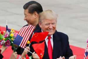What Trump is going to do in China with Xi Jinping and who are the 16 managers of large companies who accompany him