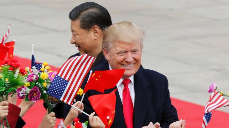 What Trump is going to do in China with Xi Jinping and who are the 16 managers of large companies who accompany him