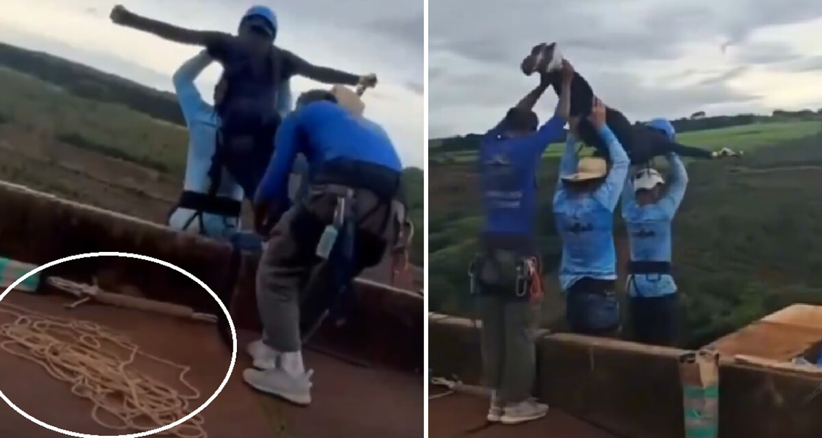 The moment Maria Eduarda Rodrigues de Freitas is thrown off the bridge The moment Maria Eduarda Rodrigues de Freitas is thrown off deck-2