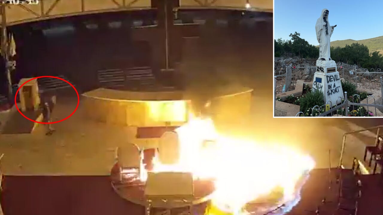 Medjugorje, vandal sets fire to the altar of the church and desecrates the statue of the Madonna