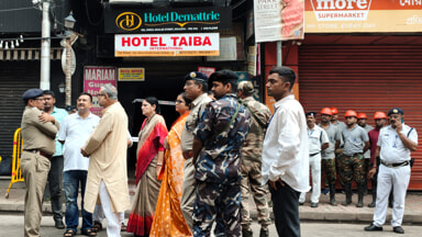 Fire in a hotel in Calcutta, India (Photo LaPresse)