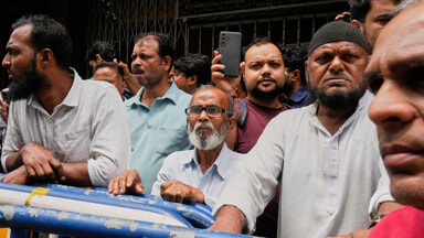 Fire in a hotel in Calcutta, India (Photo LaPresse)