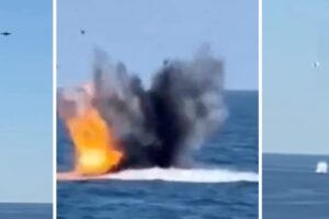 An F-16 destroyed an explosive drone near the giant European gas field