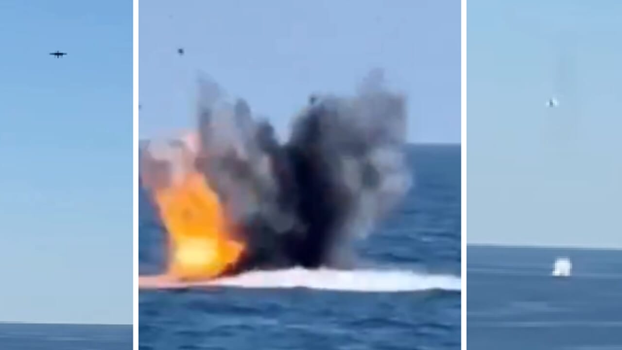 An F-16 destroyed an explosive drone near the giant European gas field