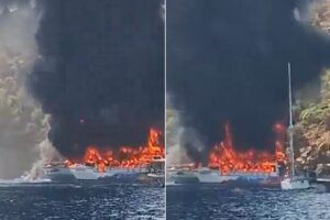 Fear on the burning boat: 115 save themselves by jumping into the sea, there are also children