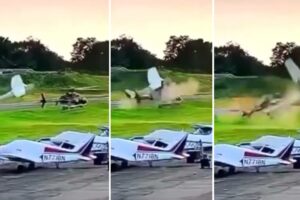 Plane crashes into police helicopter: the impact is devastating