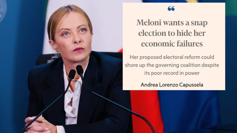The Financial Times rejects Meloni: "He wants early voting to hide economic failures"