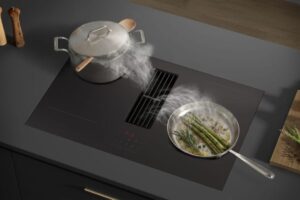 From Samsung an advanced and very expensive induction hob with integrated hood