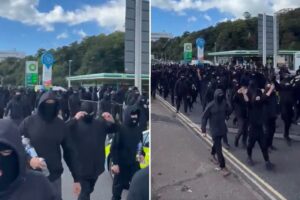 Hooded in black and wearing balaclavas, they block the port of Dover, the anti-migrant protest: “England until I die”