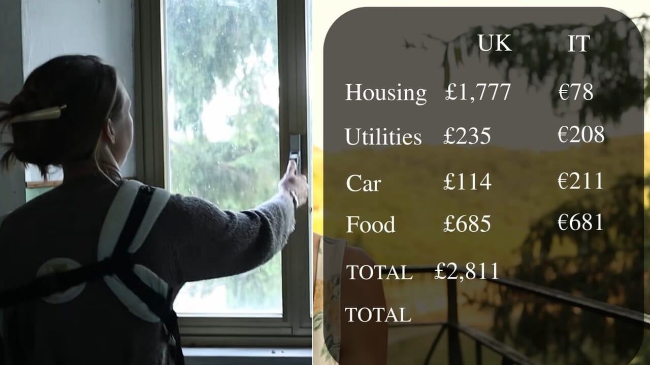 "Life is cheaper here": they move from the UK to Italy and compare costs for a house, bills and car