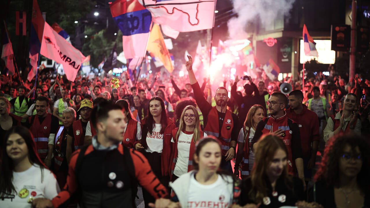 Serbia goes to vote, students challenge Vučić who has been in power for 14 years