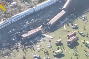 Images of the train accident that occurred in Toledo, Spain