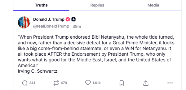 trump on elections in israel source truth trump on elections in israel source truth