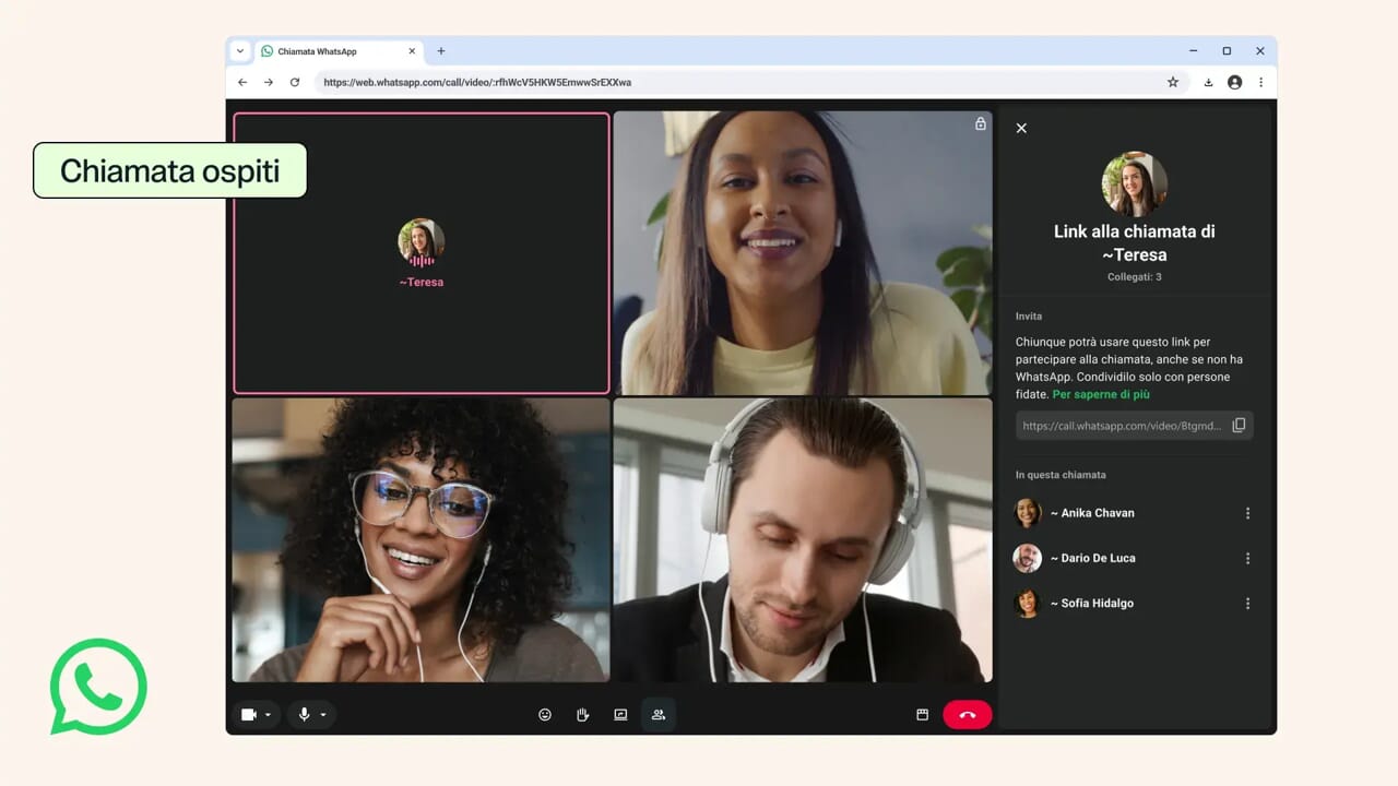 Group calls on WhatsApp without an account: free and without time limits