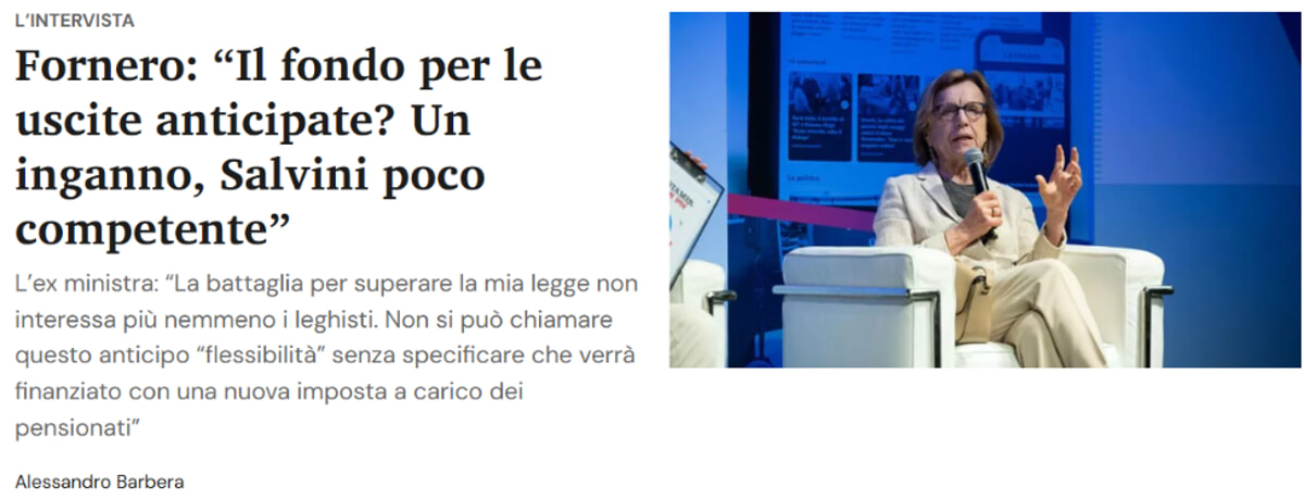 La Stampa's interview with Elsa Fornero La Stampa's interview with Elsa Fornero