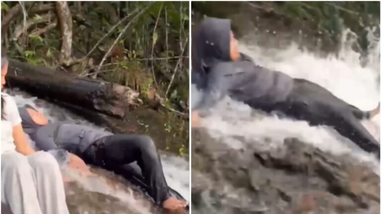 She slips into the waterfall while her friends make a video: found dead 70 meters away